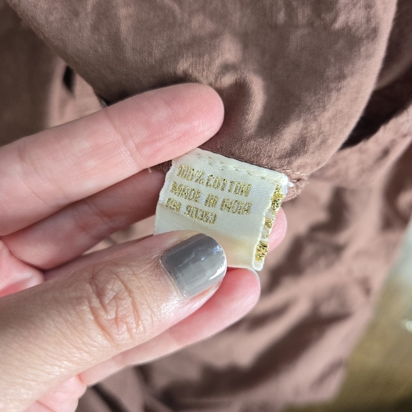 Rebellion Again brown puff sleeve floral embroidery stretch waist tiered dress S - Picture 8 of 8